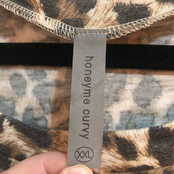 Honeyme Sweatshirt Leopard Mauve Pink Sweater XXL NWOT - Picture 7 of 7